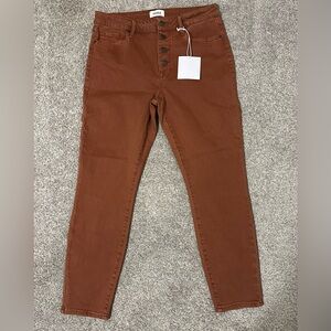 NWT Pistola Arianna High Rise Button Fly Skinny Jeans Womens Size 30 Dusty Clay